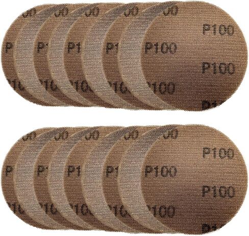 30PCS 5 Inch Mesh Sanding Discs Hook and Loop, 80 100 120 180 240 320 Assort Grit Dust Free Mesh Sanding Pads, Abrasive Net Sander Disc Anti-Blocking Mesh Sandpaper for Car, Wood Furniture Floor in Saudi Arabia