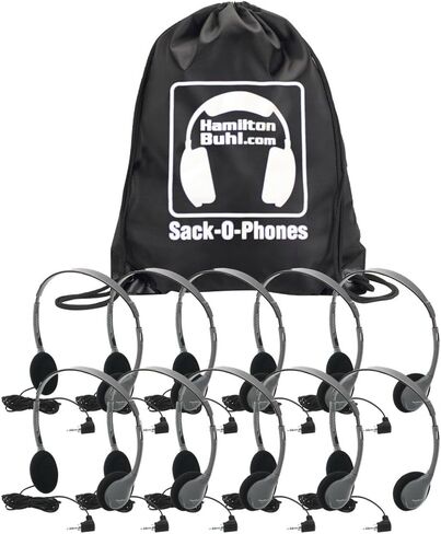 هواتف هاملتون بوهل Sack-O-Phones، و10 سماعات رأس شخصية HA2، ووسائد أذن رغوية في حقيبة حمل in Kuwait