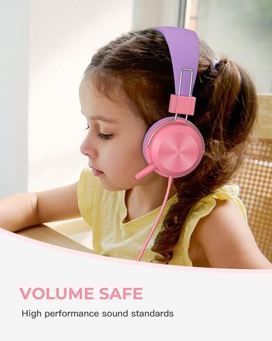 On Ear Headphones with Clear Talking Microphone, Comfortable & Foldable Stereo Bass Headphones, 3.5mm Jack Compatible with Cellphones Computer Tablet (Pink) in Saudi Arabia