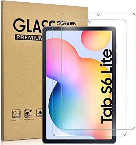 واقي شاشة DETUOSI 2-PACK لجهاز Samsung Galaxy Tab S6 Lite 10.4 بوصة 2024/2022/ 2020 Android Tablet (SM-P620N/ P613/ P610)، غشاء زجاجي مقوى فائق الوضوح وسهل التركيب Mica para Galaxy Tab S6 Lite in Saudi Arabia