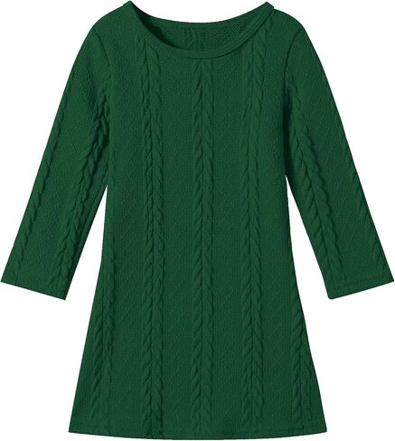 U·nikaka Toddler Baby Girl Dress Long Sleeve Dress Girls Knit Sweater Dress Fall Winter A-Line Pullover Casual Toddler Dress in Kuwait
