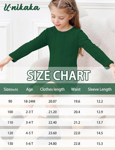 U·nikaka Toddler Baby Girl Dress Long Sleeve Dress Girls Knit Sweater Dress Fall Winter A-Line Pullover Casual Toddler Dress in Kuwait