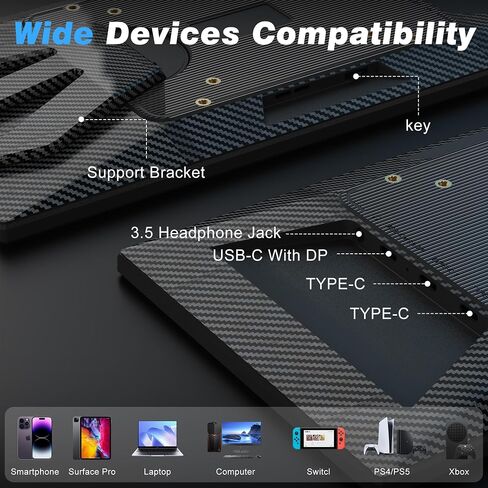 Portable Monitor, 12.1 Inch 1080P FHD Portable Monitor for Laptop USB C HDMI, Plug-Play Laptop Screen Extender with Adjustable Foldable Stand for Laptop,PC,Mac,PS4,Xbox,Swich in Saudi Arabia