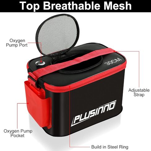 دلو صيد السمك، دلو طعم صيد قابل للطي، متعدد الوظائف محمول قابل للطي لصيد أسماك البلمة حاوية الطعم الحي، حقيبة صيد EVA للتخييم في الهواء الطلق للأطفال والكبار in Kuwait