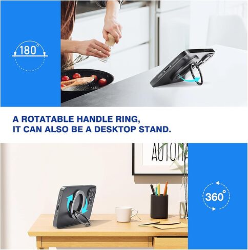 حلقة هاتف مغناطيسية، حامل حامل حلقة هاتف الإصبع، مقبض حلقة مغناطيسية لهواتف iPhone، Android، ملحقات Mag الآمنة. (طلاء النيكل الأسود) in Kuwait