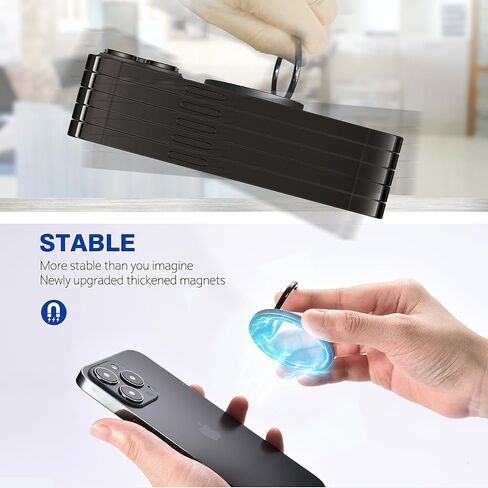 حلقة هاتف مغناطيسية، حامل حامل حلقة هاتف الإصبع، مقبض حلقة مغناطيسية لهواتف iPhone، Android، ملحقات Mag الآمنة. (طلاء النيكل الأسود) in Kuwait