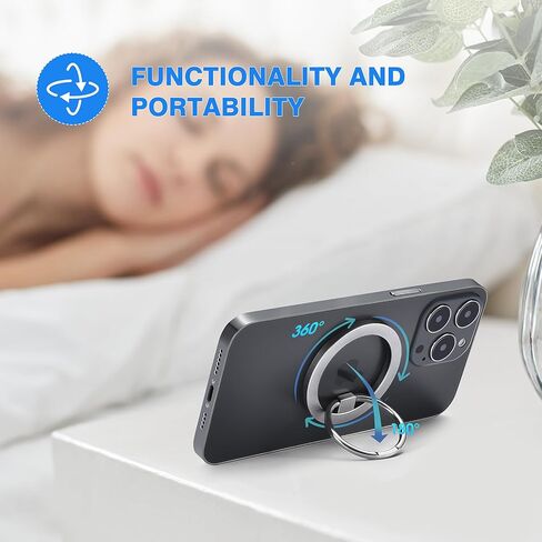 حلقة هاتف مغناطيسية، حامل حامل حلقة هاتف الإصبع، مقبض حلقة مغناطيسية لهواتف iPhone، Android، ملحقات Mag الآمنة. (طلاء النيكل الأسود) in Kuwait