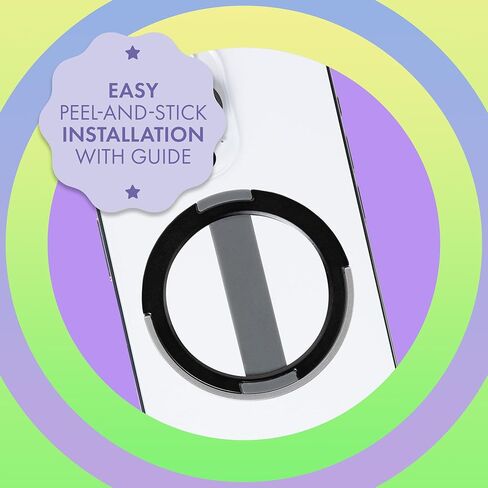 مقبض هاتف موكسيو مع مسند قابل للطي، حامل حزام الإصبع للهواتف والأجهزة اللوحية - أسود in Kuwait