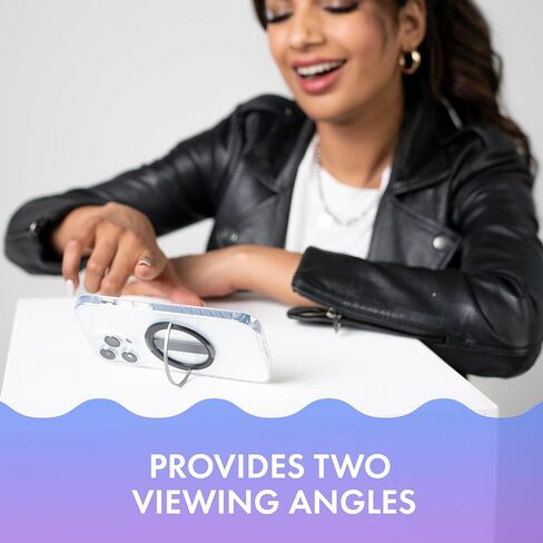 مقبض هاتف موكسيو مع مسند قابل للطي، حامل حزام الإصبع للهواتف والأجهزة اللوحية - أسود in Kuwait