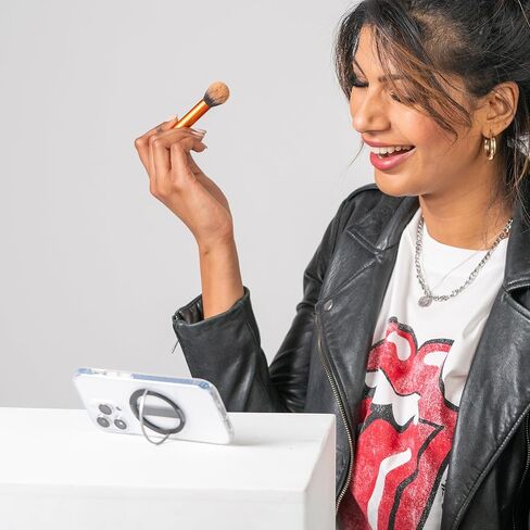 مقبض هاتف موكسيو مع مسند قابل للطي، حامل حزام الإصبع للهواتف والأجهزة اللوحية - أسود in Kuwait