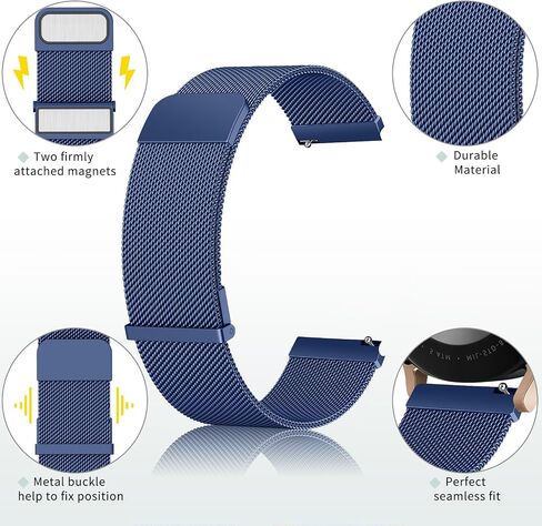 Vancle Metal Bands Compatible with Samsung Galaxy Watch 7 Band 40mm 44mm, Galaxy Watch FE Bands 40mm, 20mm Stainless Steel Mesh Watch Strap for Galaxy Watch 7 Band Women Men in Saudi Arabia