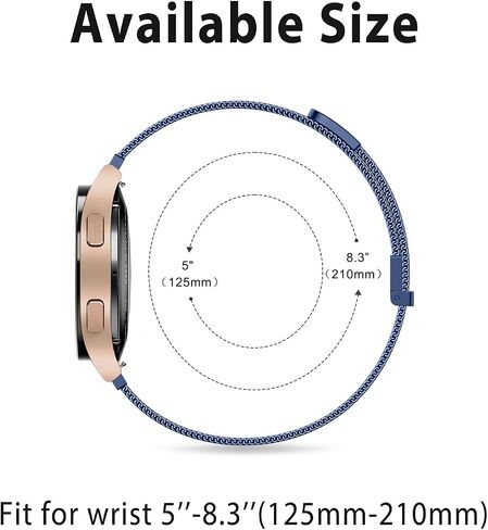 Vancle Metal Bands Compatible with Samsung Galaxy Watch 7 Band 40mm 44mm, Galaxy Watch FE Bands 40mm, 20mm Stainless Steel Mesh Watch Strap for Galaxy Watch 7 Band Women Men in Saudi Arabia