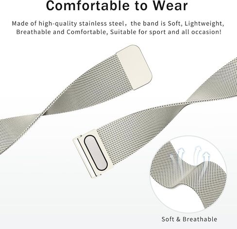 Vancle Metal Bands Compatible with Samsung Galaxy Watch 7 Band 40mm 44mm, Galaxy Watch FE Bands 40mm, 20mm Stainless Steel Mesh Watch Strap for Galaxy Watch 7 Band Women Men in Saudi Arabia