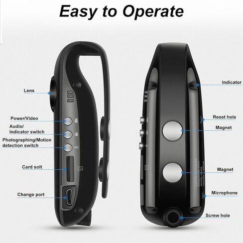 Mini Boby Camera,1080P HD Motion Detection,Portable Body Camera with Audio and Video Recording, Wearable for Daily Recording, Law Enforcement and Security Personnel, Sports Recording in Kuwait