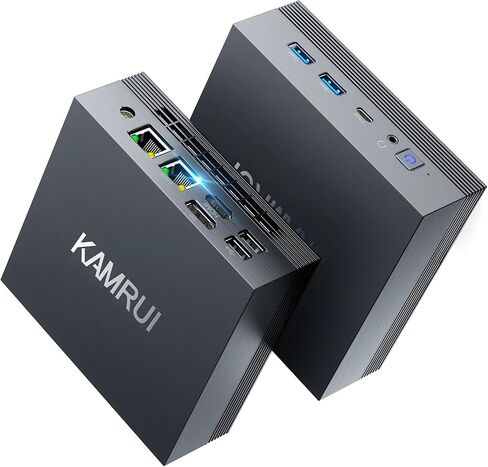 KAMRUI Mini PC، AMD Ryzen 5 5500U (6C/12T، حتى 4.0 جيجاهرتز)، برج كمبيوتر صغير مع قناة مزدوجة 16 جيجابايت DDR4 512 جيجابايت SSD، أجهزة كمبيوتر سطح المكتب الصغيرة 4K شاشة ثلاثية، BT4.2/WiFi 5/Dual LAN in Kuwait