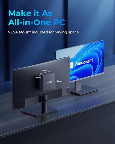 KAMRUI Mini PC، AMD Ryzen 5 5500U (6C/12T، حتى 4.0 جيجاهرتز)، برج كمبيوتر صغير مع قناة مزدوجة 16 جيجابايت DDR4 512 جيجابايت SSD، أجهزة كمبيوتر سطح المكتب الصغيرة 4K شاشة ثلاثية، BT4.2/WiFi 5/Dual LAN in Kuwait