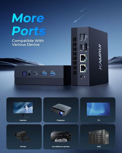 KAMRUI Mini PC، AMD Ryzen 5 5500U (6C/12T، حتى 4.0 جيجاهرتز)، برج كمبيوتر صغير مع قناة مزدوجة 16 جيجابايت DDR4 512 جيجابايت SSD، أجهزة كمبيوتر سطح المكتب الصغيرة 4K شاشة ثلاثية، BT4.2/WiFi 5/Dual LAN in Kuwait