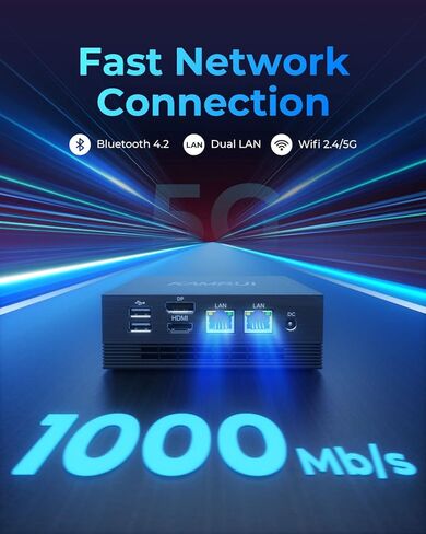 KAMRUI Mini PC، AMD Ryzen 5 5500U (6C/12T، حتى 4.0 جيجاهرتز)، برج كمبيوتر صغير مع قناة مزدوجة 16 جيجابايت DDR4 512 جيجابايت SSD، أجهزة كمبيوتر سطح المكتب الصغيرة 4K شاشة ثلاثية، BT4.2/WiFi 5/Dual LAN in Kuwait