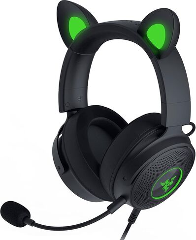 سماعة الألعاب Razer Kraken Kitty V2 Pro السلكية RGB، آذان قابلة للتبديل، متوافقة مع أجهزة الكمبيوتر الشخصية وبلاي ستيشن وماك وسماعات ألعاب الكمبيوتر مع ميكروفون قلبي فائق الوضوح - أسود (متجدد) in Saudi Arabia