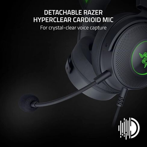 سماعة الألعاب Razer Kraken Kitty V2 Pro السلكية RGB، آذان قابلة للتبديل، متوافقة مع أجهزة الكمبيوتر الشخصية وبلاي ستيشن وماك وسماعات ألعاب الكمبيوتر مع ميكروفون قلبي فائق الوضوح - أسود (متجدد) in Saudi Arabia