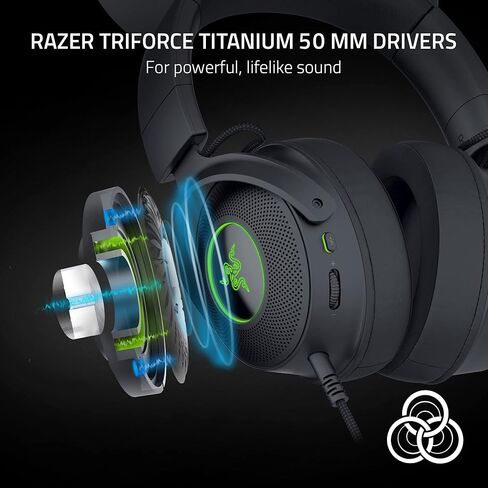 سماعة الألعاب Razer Kraken Kitty V2 Pro السلكية RGB، آذان قابلة للتبديل، متوافقة مع أجهزة الكمبيوتر الشخصية وبلاي ستيشن وماك وسماعات ألعاب الكمبيوتر مع ميكروفون قلبي فائق الوضوح - أسود (متجدد) in Saudi Arabia