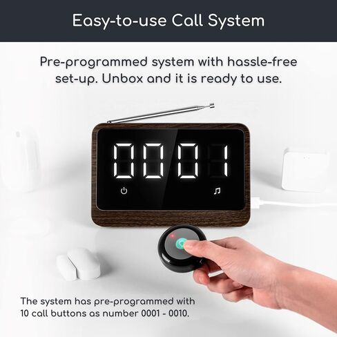Callovo Wireless Call Light System with 10 Call Buttons for Elderly at Home Call Bell for Clinic Seniors Assisted Living Emergency Wellness Center Hospital Restaurant, Maple Wood Texture in Saudi Arabia