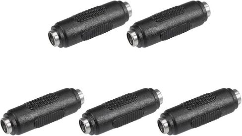 uxcell 5Pcs DC Power Connector Adapter 5.5mmx2.1mm Female to Female Cable Jack Socket Converter for Laptop CCTV Camera strip lighting Black in Kuwait