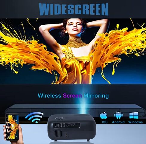 جهاز عرض EGate • تلقائي وذكي • أصلي 1080P Full HD WiFi Bluetooth • جهاز عرض أفلام خارجي محمول بقوة 12900 لومن • متوافق مع أجهزة الكمبيوتر المحمول والهواتف الذكية وجهاز التلفاز وجهاز PS5 • التركيز التلقائي على Keystone in Saudi Arabia