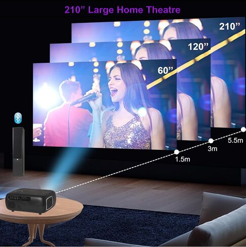 جهاز عرض EGate • تلقائي وذكي • أصلي 1080P Full HD WiFi Bluetooth • جهاز عرض أفلام خارجي محمول بقوة 12900 لومن • متوافق مع أجهزة الكمبيوتر المحمول والهواتف الذكية وجهاز التلفاز وجهاز PS5 • التركيز التلقائي على Keystone in Saudi Arabia