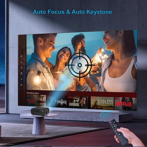 جهاز عرض EGate • تلقائي وذكي • أصلي 1080P Full HD WiFi Bluetooth • جهاز عرض أفلام خارجي محمول بقوة 12900 لومن • متوافق مع أجهزة الكمبيوتر المحمول والهواتف الذكية وجهاز التلفاز وجهاز PS5 • التركيز التلقائي على Keystone in Saudi Arabia