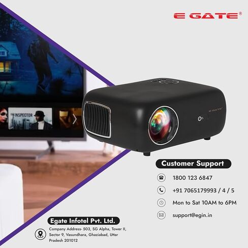 جهاز عرض EGate • تلقائي وذكي • أصلي 1080P Full HD WiFi Bluetooth • جهاز عرض أفلام خارجي محمول بقوة 12900 لومن • متوافق مع أجهزة الكمبيوتر المحمول والهواتف الذكية وجهاز التلفاز وجهاز PS5 • التركيز التلقائي على Keystone in Saudi Arabia