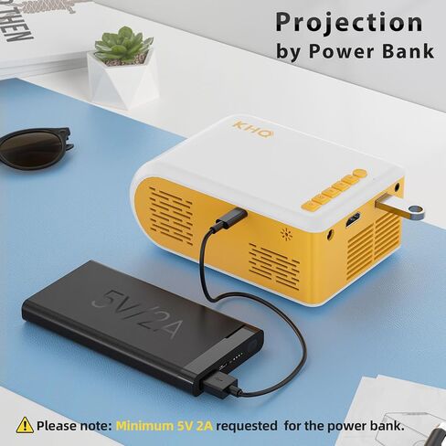 Wifi Mini Projector, 1080P Supported Movie Projector, Portable Projector for Outdoor Indoor Home Theater, Wifi Screen Mirroring for Smartphone, Compatible with Tablet TV Box Games etc in Saudi Arabia