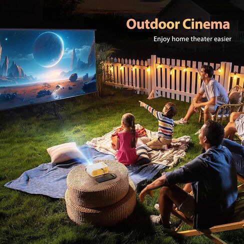 Wifi Mini Projector, 1080P Supported Movie Projector, Portable Projector for Outdoor Indoor Home Theater, Wifi Screen Mirroring for Smartphone, Compatible with Tablet TV Box Games etc in Saudi Arabia