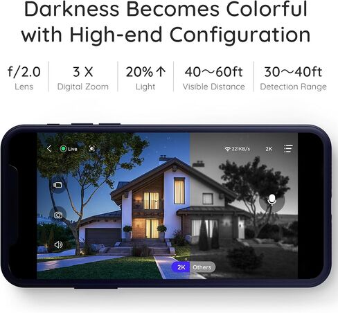 كاميرا CURISEE 2K للحيوانات الأليفة، كاميرا أمان داخلية، كاميرا للأطفال، كاميرا للكلاب، كاميرا ذكية مع تطبيق الهاتف 2.4 جيجا هرتز، كاميرا واي فاي 360 درجة وإمالة، صوت ثنائي الاتجاه، رؤية ليلية، كشف الحركة بالذكاء الاصطناعي وتتبعها in Kuwait