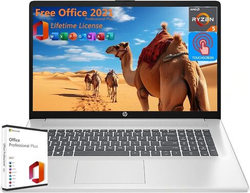 كمبيوتر محمول HP للأعمال مقاس 17 بوصة، شاشة لمس HD+ مقاس 17.3 بوصة، مع ترخيص Microsoft Office مدى الحياة، ذاكرة الوصول العشوائي 64 جيجابايت، 2 تيرابايت SSD، AMD Ryzen 5 7530U (حتى 4.5 جيجا هرتز)، Wi-Fi 6، بلوتوث، كاميرا ويب عالية الدقة، HDMI، Windows 11 H in Saudi Arabia