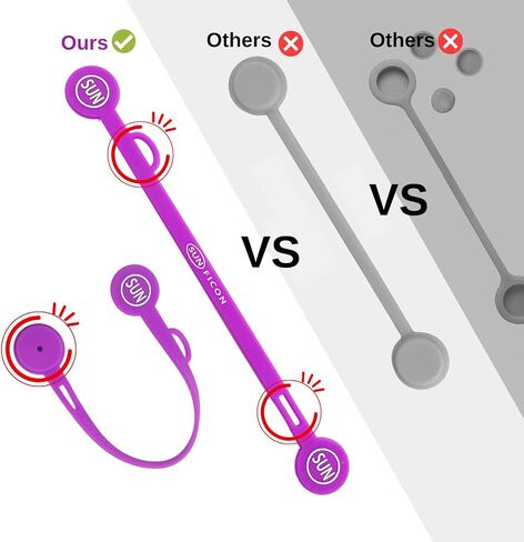 SUNFICON 2023 مشابك كابلات مغناطيسية جديدة منظمو الأسلاك 10 قطع من أشرطة الكابلات الطويلة المطورة من السيليكون، ربطات ملتوية للأجهزة الملونة، حامل سلك سماعة الرأس، مدير المرجعية، السبورة البيضاء، سلسلة مفاتيح مغناطيسية للثلاجة in Kuwait