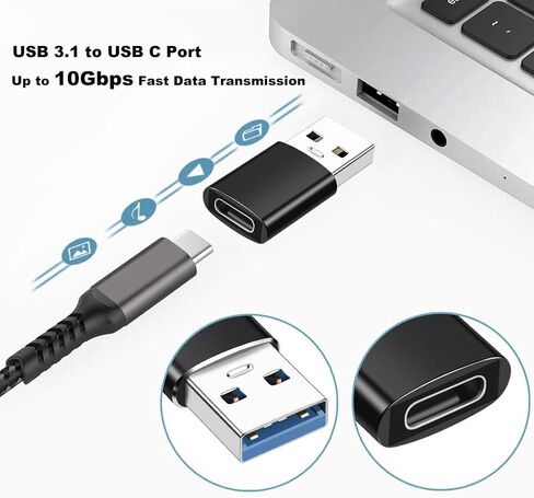 RIIPOO USB C Female to USB Male Adapter, 10Gbps USB 3.1 A to Type C Converter for Fast Data Transfer & 100W Quick Charging Compatible with iPhone 15 Plus Pro Max, Laptop, Quest Link, 2-Pack in Saudi Arabia