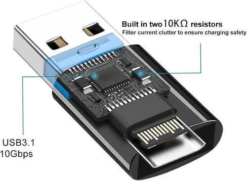 RIIPOO USB C Female to USB Male Adapter, 10Gbps USB 3.1 A to Type C Converter for Fast Data Transfer & 100W Quick Charging Compatible with iPhone 15 Plus Pro Max, Laptop, Quest Link, 2-Pack in Saudi Arabia