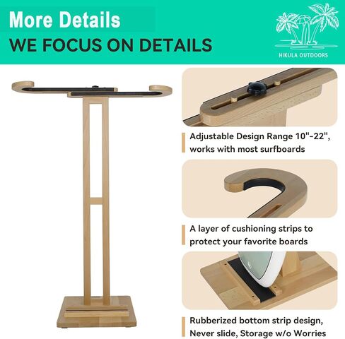 Surfboard Stand Racks, Indoor Display Stand Shortboard and Longboard Organizer Floor-standing Design, Storage & Display for Shortboard and Longboard, Wooden in Saudi Arabia