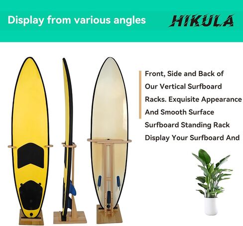 Surfboard Stand Racks, Indoor Display Stand Shortboard and Longboard Organizer Floor-standing Design, Storage & Display for Shortboard and Longboard, Wooden in Saudi Arabia