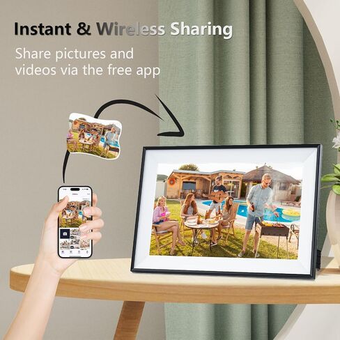 ZBQEJ Digital Picture Frame WiFi Smart 10.1 Inch with 32GB Memory, Digital Photo Frame with 1280x800 IPS LCD Touch Screen, Share Photos/Videos Instantly via Uhale App from Anywhere in Saudi Arabia