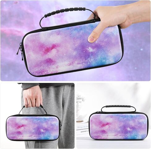 MoKo Carry Case for Nintendo Switch and New Switch OLED Console, Hard Shell Portable Travel Carry Case w/10 Game Card Slots for Switch and other Accessories, Pastel Pink in Kuwait