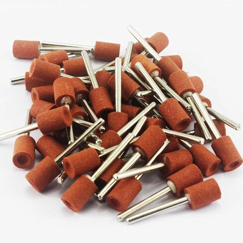 𝐉𝐔𝐍𝐋𝐈𝐗𝐍 50 Pcs Bullet Shape Rotary Grinding Stone Set - 1/8'' Shank Abrasive Mounted Stone Grinding Point Polishing Bits for Dremel in Saudi Arabia