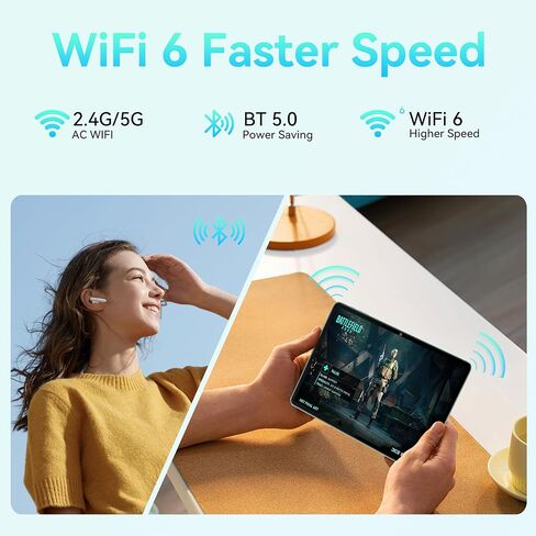 تابلت OUKITEL OT6 10.1 بوصة - Android 13 تابلت 16+64 جيجابايت (1 تيرابايت TF)، تابلت بطارية 8000 مللي أمبير في الساعة مع قلم/WiFi 6/Bluetooth 5.0/Widevine L1/Google GMS/TÜV/1280 * 800 IPS HD تابلت مع حافظة in Kuwait
