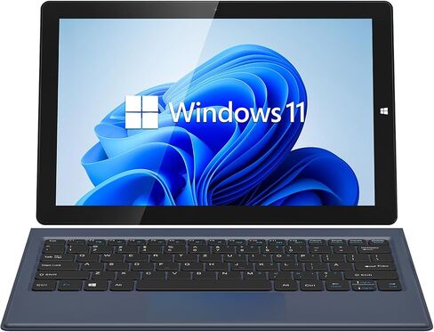 AWOW Windows 11 Home Tablet PC Intel N100 Quad-Core Processor, 12GB DDR5 RAM 256GB Storage, 10.1 Inch 2 in 1 Laptop Touchscreen with Detachable Keyboard, 2.4G+5G WiFi, Bluetooth, USB3.0, HDMI in Saudi Arabia