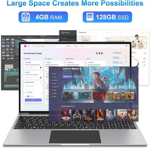 كمبيوتر محمول Jumper، شاشة 16 بوصة FHD IPS 1200p، معالج 5305U، ذاكرة الوصول العشوائي 4 جيجابايت 128 جيجابايت SSD، اشتراك Office 365 لمدة عام، كمبيوتر مع لوحة مفاتيح رقمية، مكبرات صوت ستيريو، HDMI، واي فاي. in Kuwait
