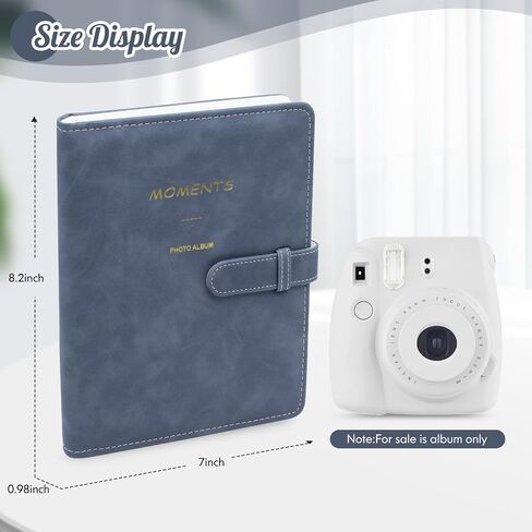 ألبوم صور Ablus 256 جيبًا لطابعات كاميرات Polaroid SnapTouch Zip Mint، لفيلم Instax Mini 11 12 9 8+ 8 LiPlay الفوري، طابعة Mini Link SP-1 (أزرق داكن) in Kuwait
