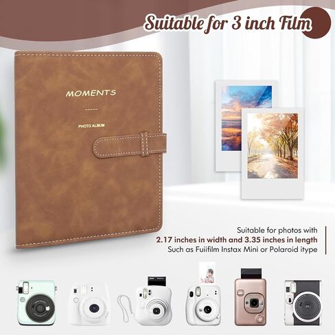 ألبوم صور Ablus 256 جيبًا لطابعات كاميرات Polaroid SnapTouch Zip Mint، لفيلم Instax Mini 11 12 9 8+ 8 LiPlay الفوري، طابعة Mini Link SP-1 (أزرق داكن) in Kuwait