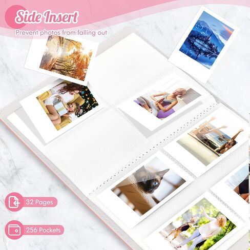 Ablus 256 Pockets Photo Album for Polaroid SnapTouch Zip Mint Cameras Printers, for Instax Mini 11 12 9 8+ 8 LiPlay Instant Camera Film, Mini Link SP-1 Printer (Pink) in Saudi Arabia