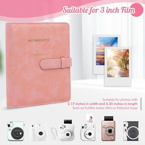 Ablus 256 Pockets Photo Album for Polaroid SnapTouch Zip Mint Cameras Printers, for Instax Mini 11 12 9 8+ 8 LiPlay Instant Camera Film, Mini Link SP-1 Printer (Pink) in Saudi Arabia